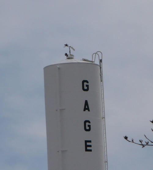 Gage Water Tower Jimmy Bird at Gage Ok.